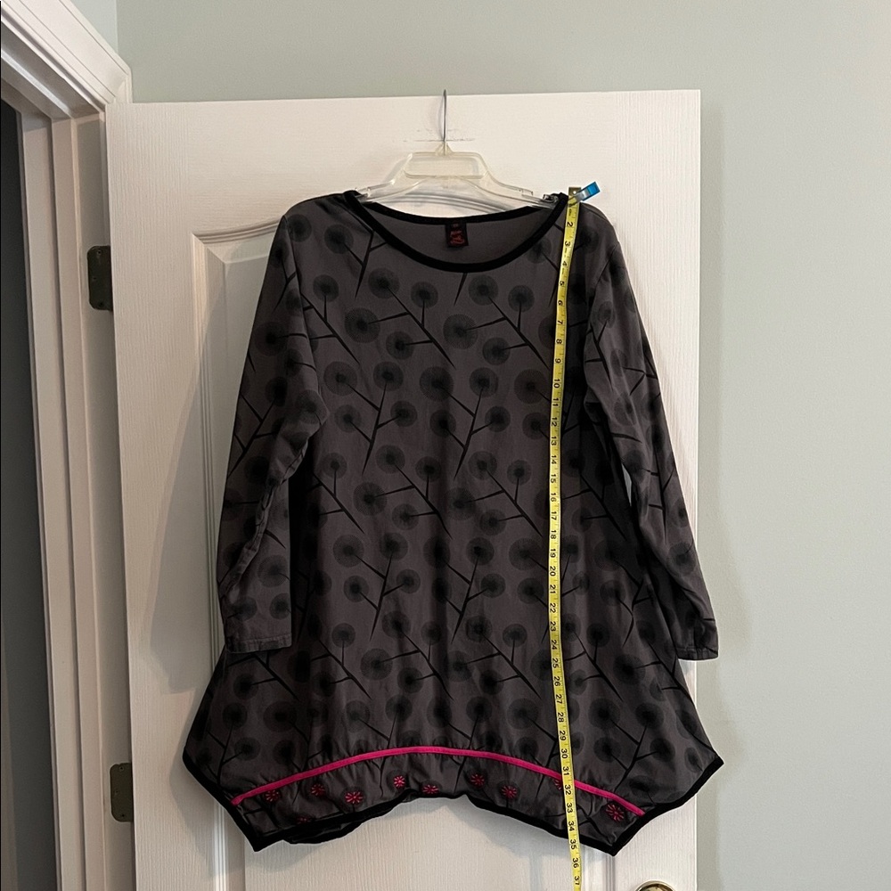 Black and Pink Patterned Dress Allergy Simplement  1X